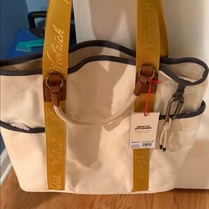 Woolrich  Cream and Yellow Canvas Tote